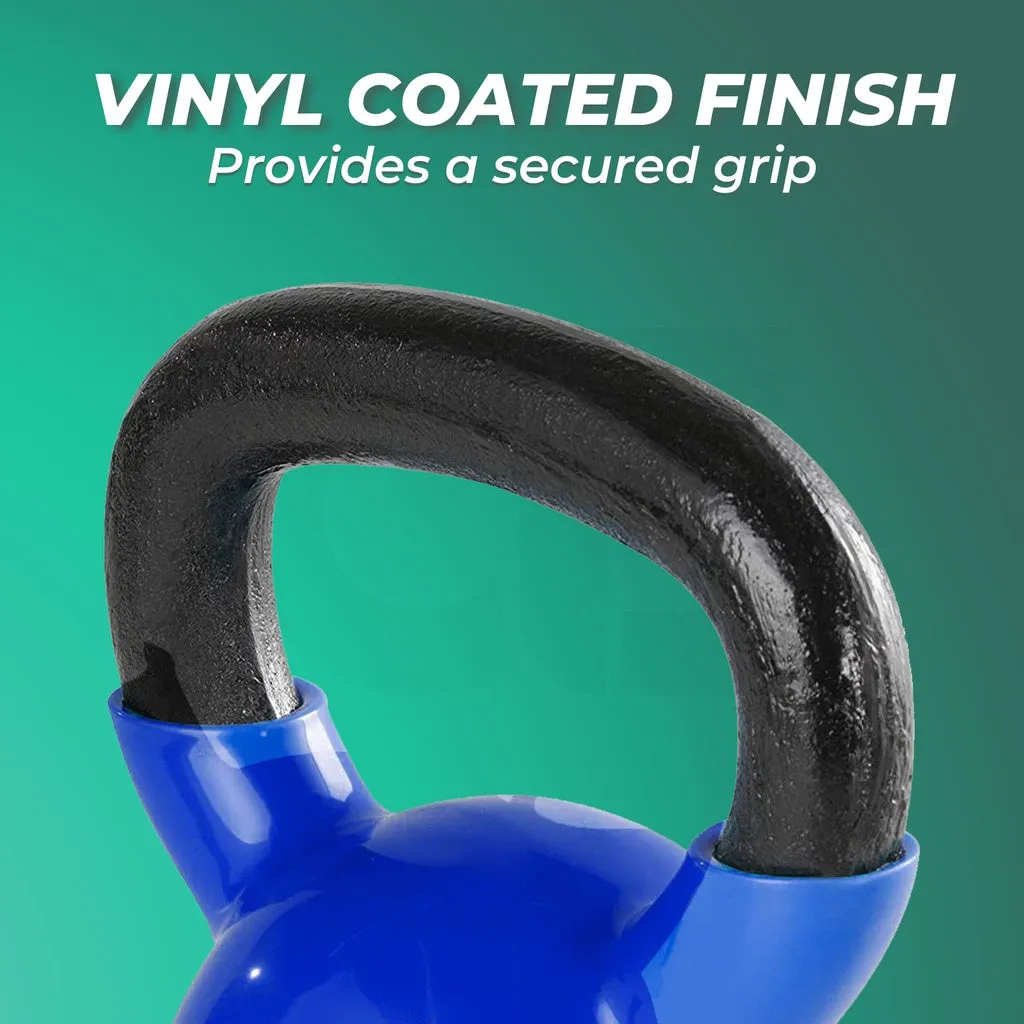 Durable Vinyl Kettlebell 6kg with Flat Bottom - Verpeak