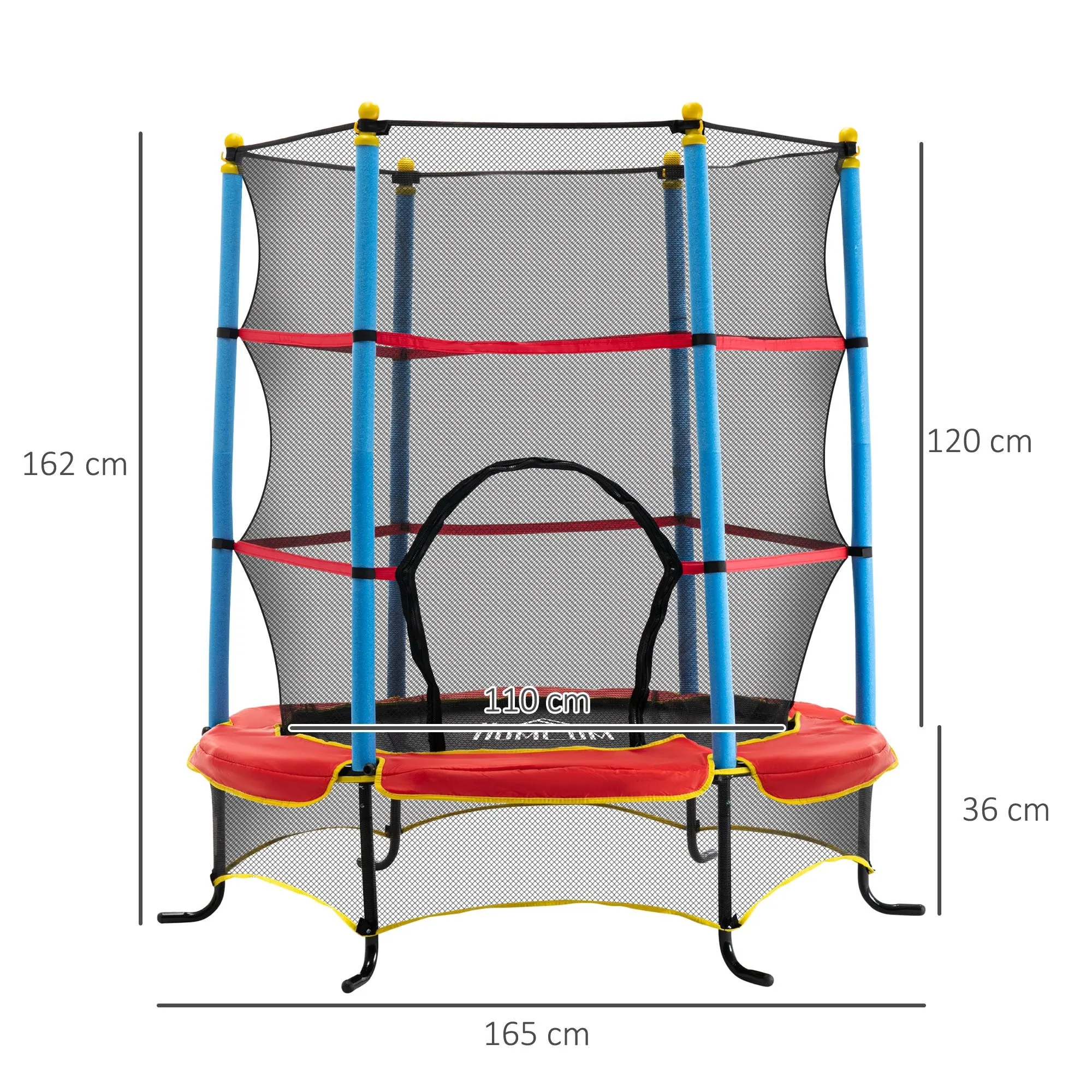 EASYCOMFORT  Trampolino Elastico da Interno ed Esterno per Bambini 3-6 Anni, Telaio in Acciaio e Tappeto in PP e Poliestere con Design senza Molle, ?165x162 cm