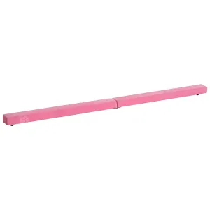 EASYCOMFORT Trave da Ginnastica per Allenamento Imbottita in Legno, Rosa, 240x10x6.5cm