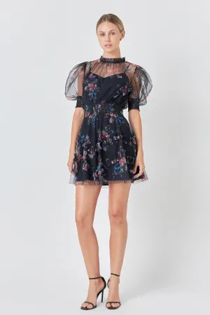 Endless Rose - Ruffled Mesh Mini Dress