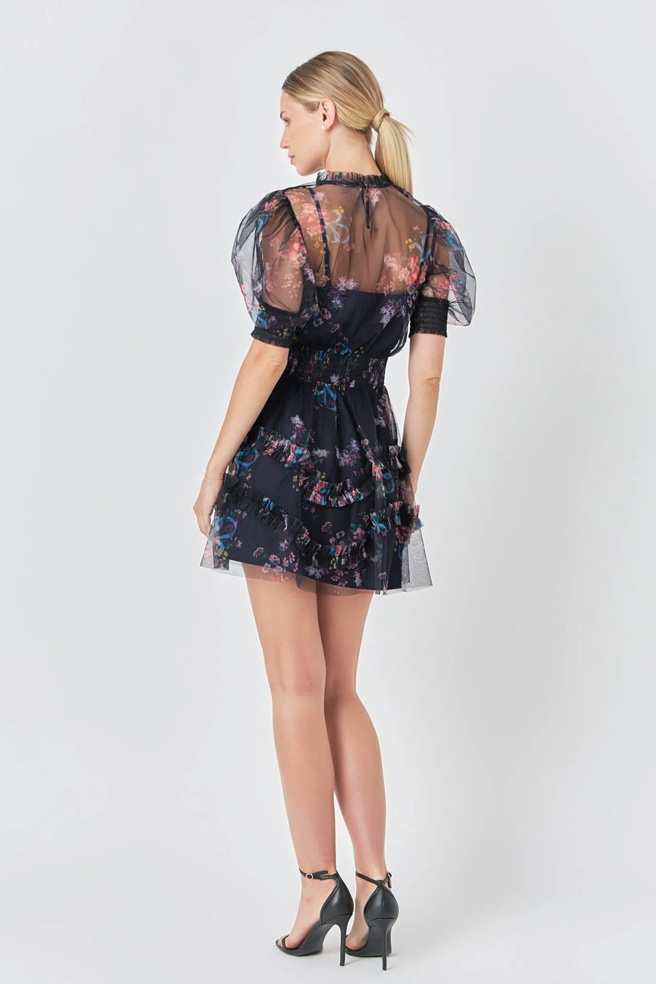 Endless Rose - Ruffled Mesh Mini Dress