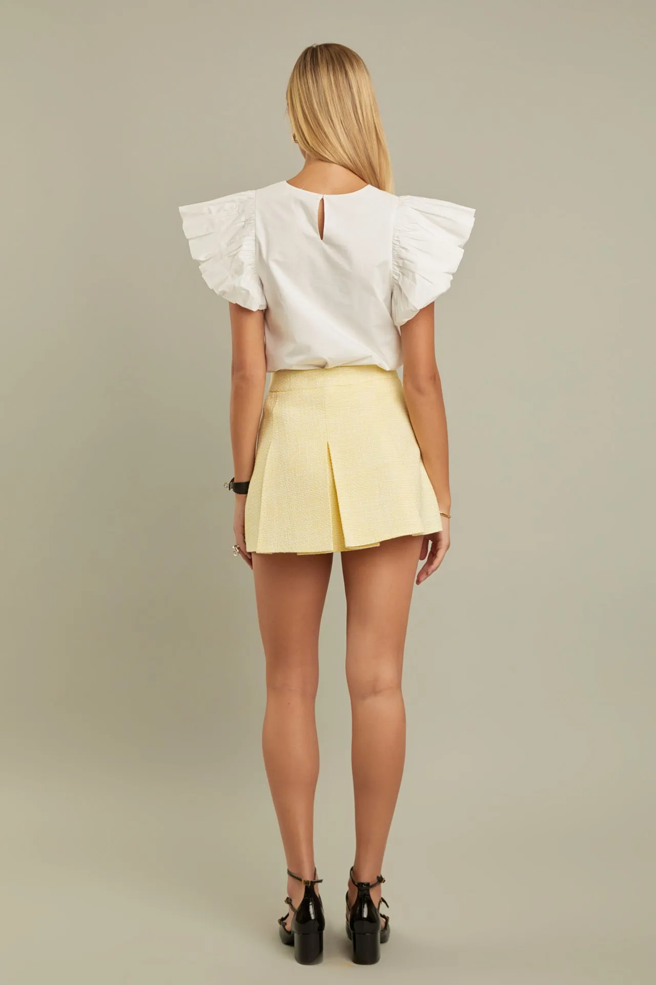 English Factory - Textured Pleats Mini Skirt