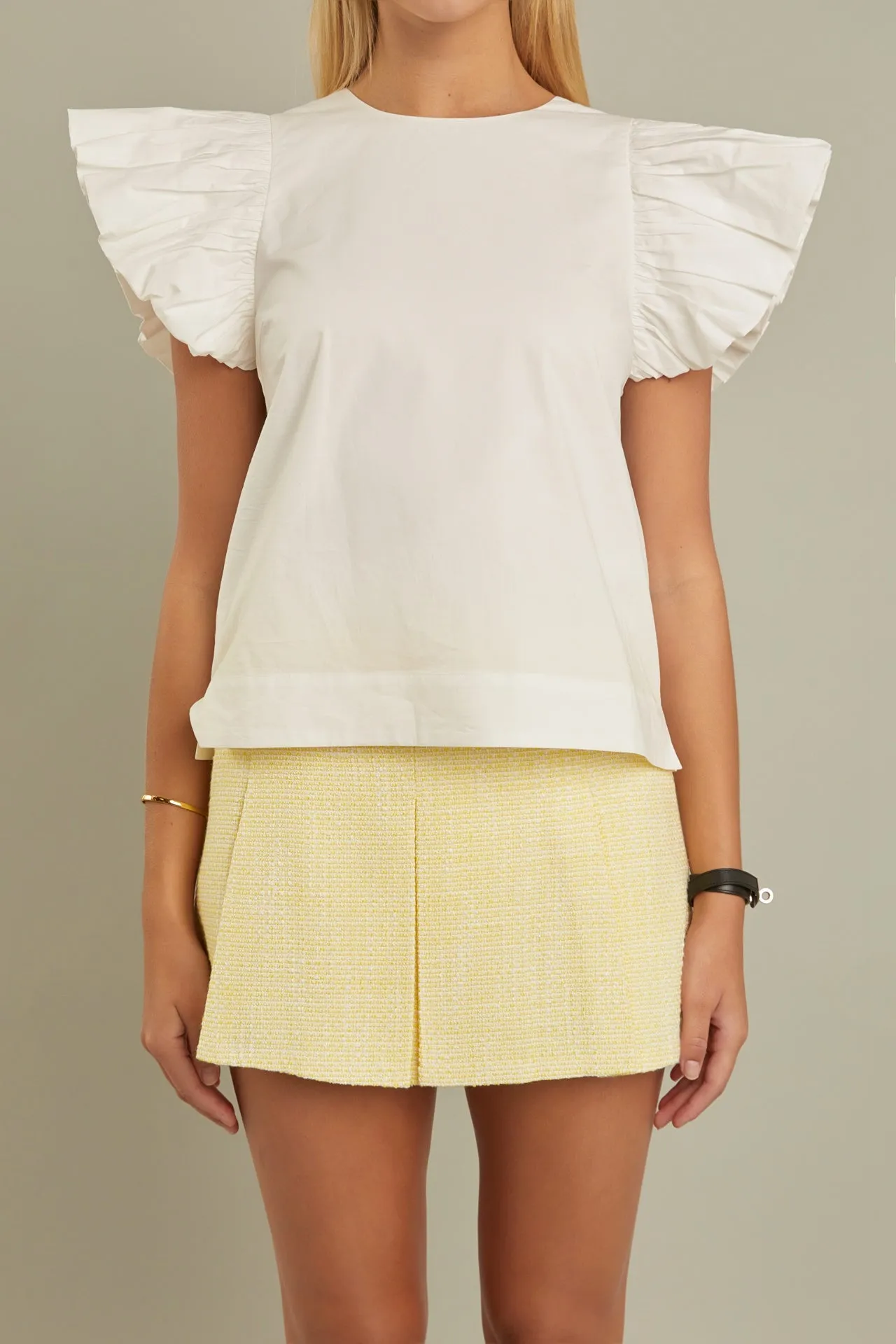 English Factory - Textured Pleats Mini Skirt