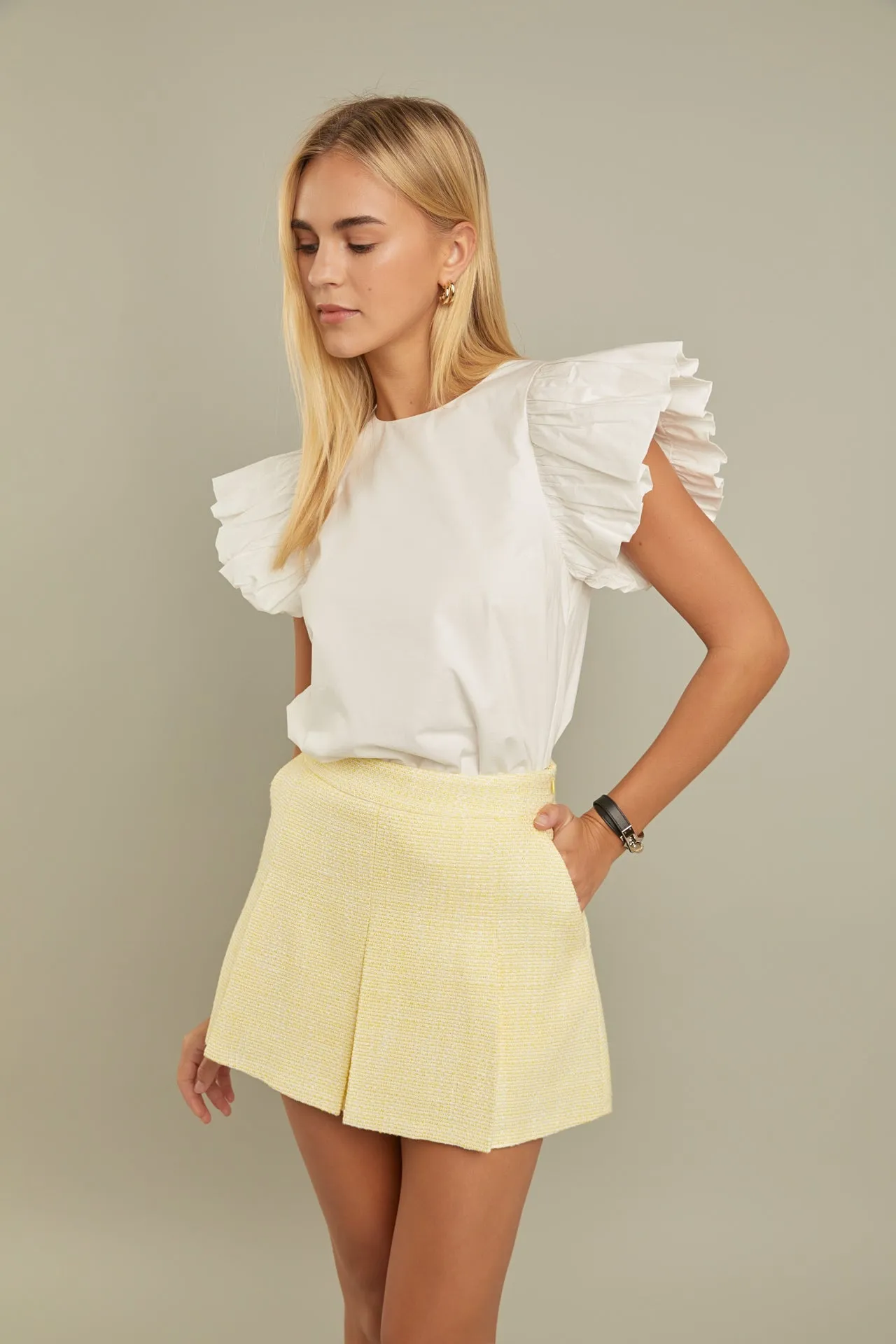 English Factory - Textured Pleats Mini Skirt