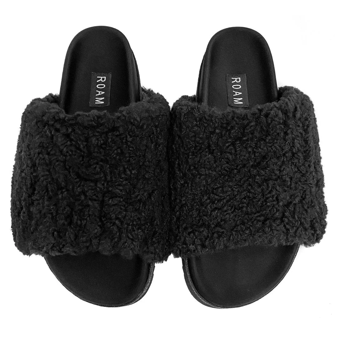 Faux Shearling Slider Slippers