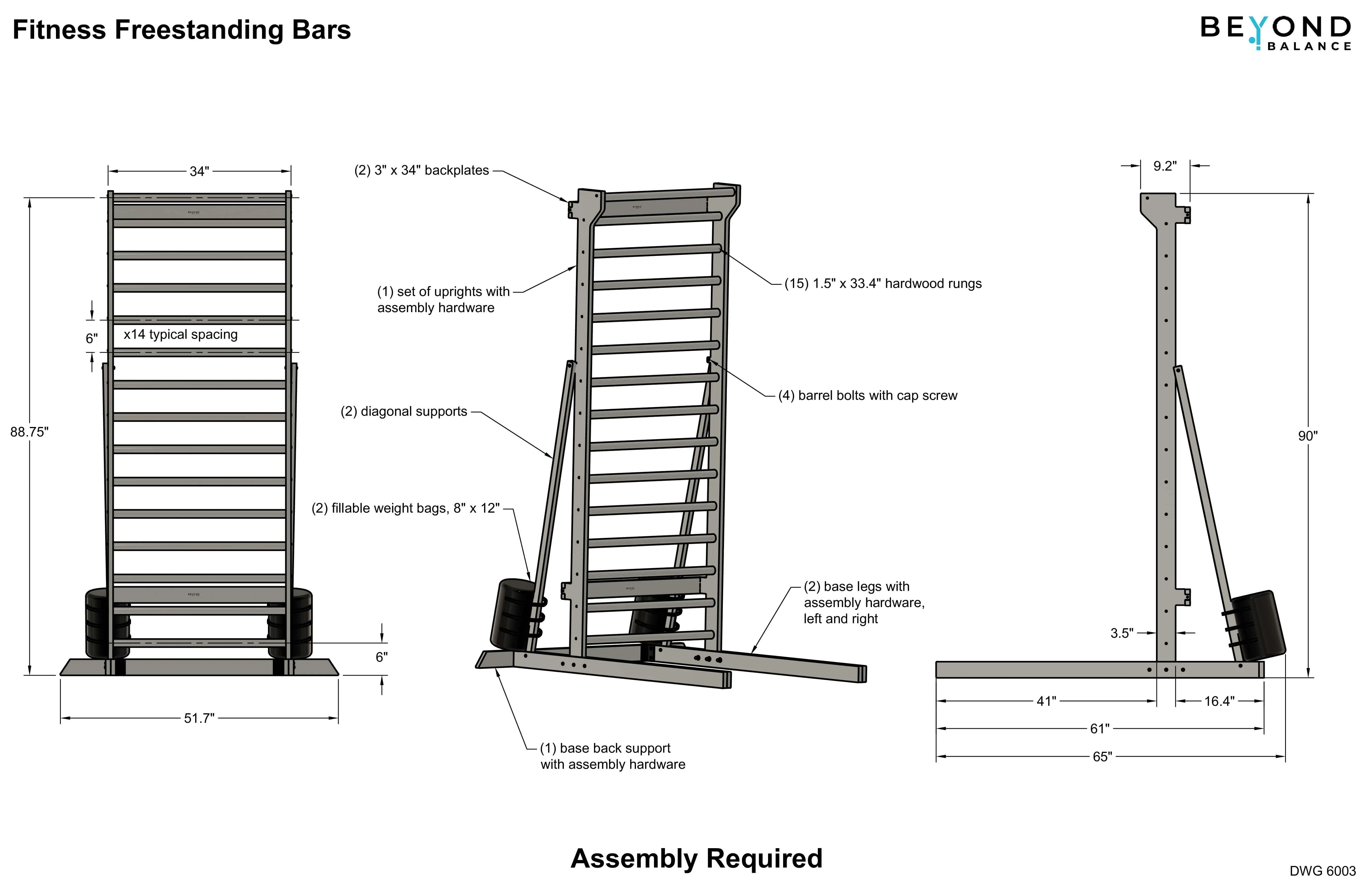 Freestanding Swedish Ladder - Deals, 13 rung, Beech