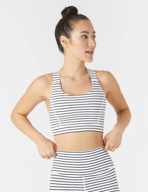 Full Force Bra: White / Black Stripe