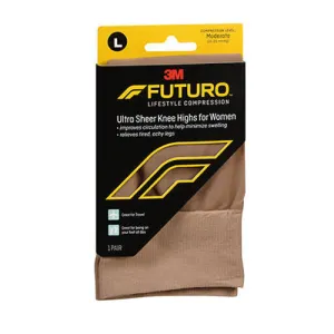 Futuro Lifestyle Compression Ultra Sheer Knee Highs for Women Large, 1 Each By Futuro