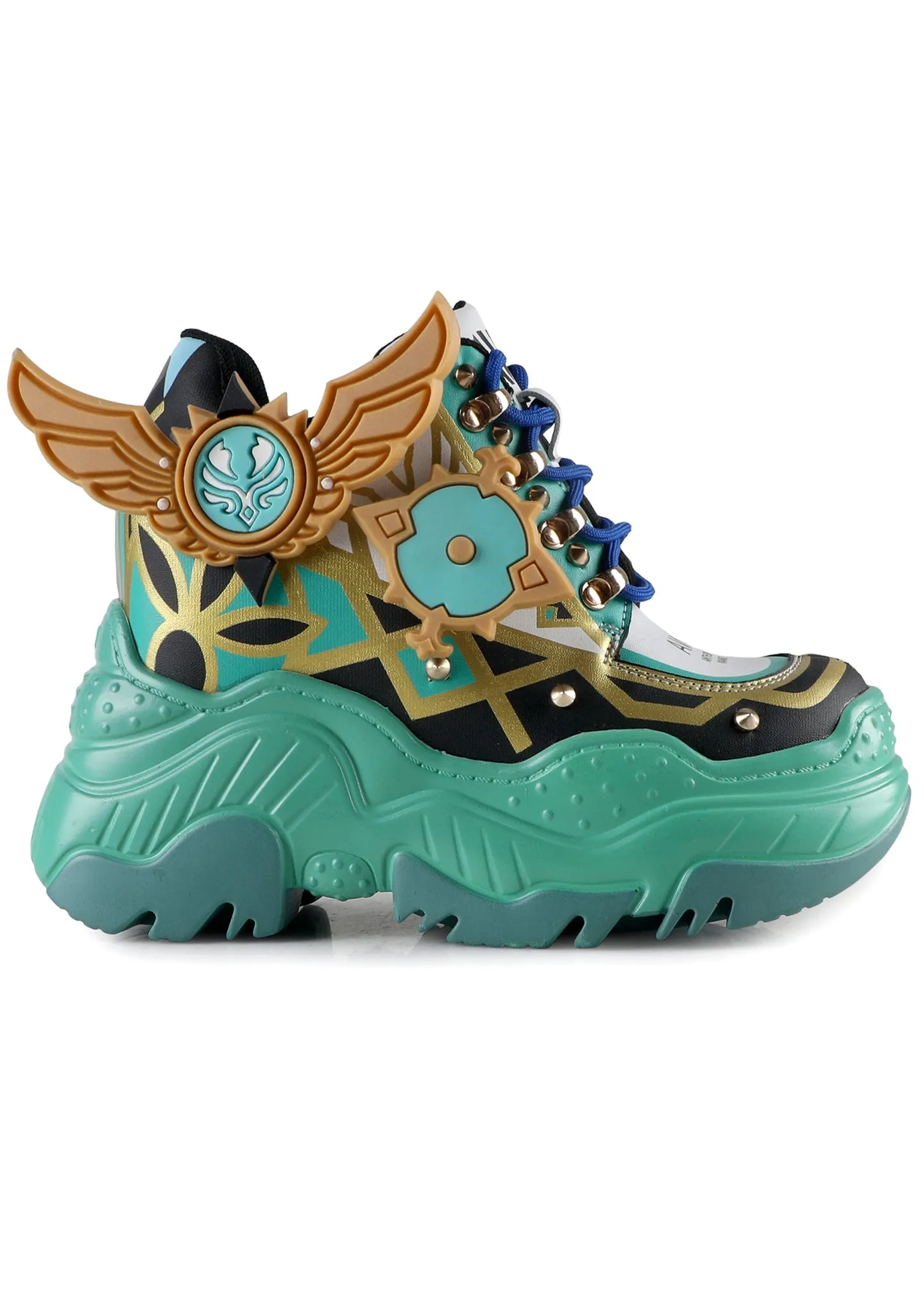 Genshin Impact Venti Anime Green Platform Sneakers