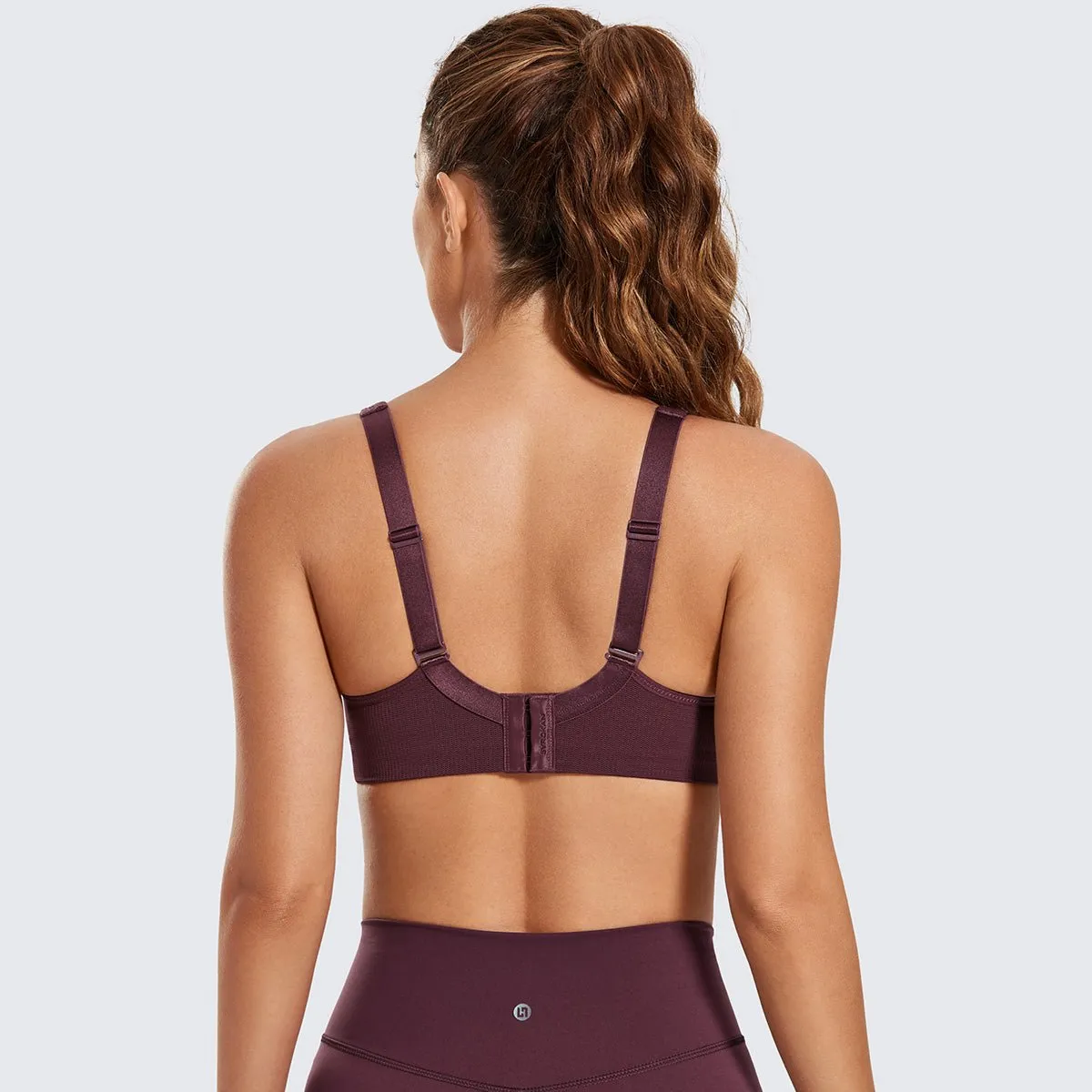 Gentle Comfort High Impact Padded Wireless Full Coverage Wine Sports Bra