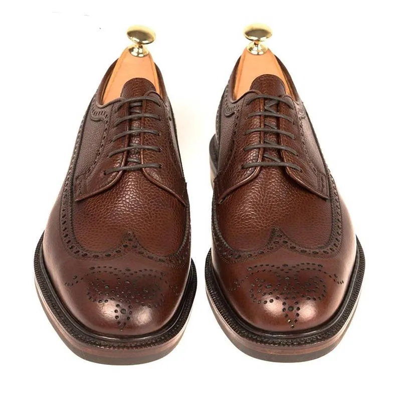 Genuine Leather Classic Pointed Toe Derby Shoes