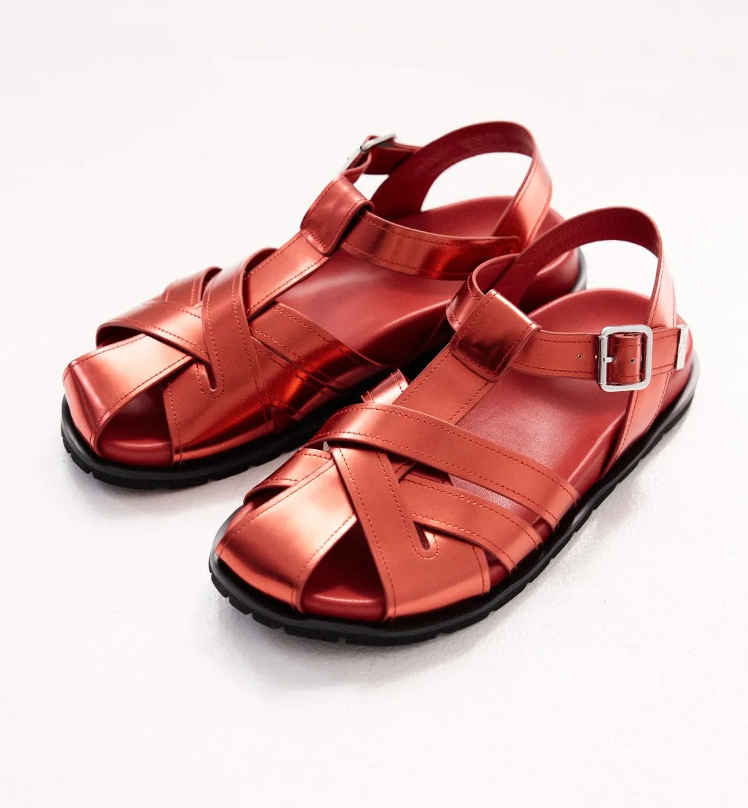 Ginny Strappy Sandal | Warm Red