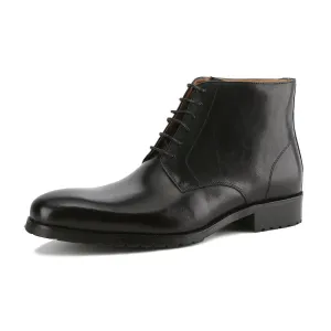 Gino Vitale Men's Handcrafted Genuine Leather Lace-Up Dress Boot