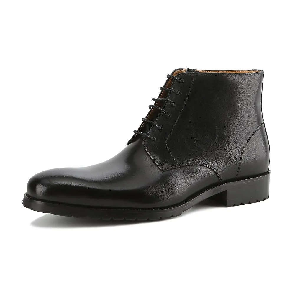 Gino Vitale Men's Handcrafted Genuine Leather Lace-Up Dress Boot