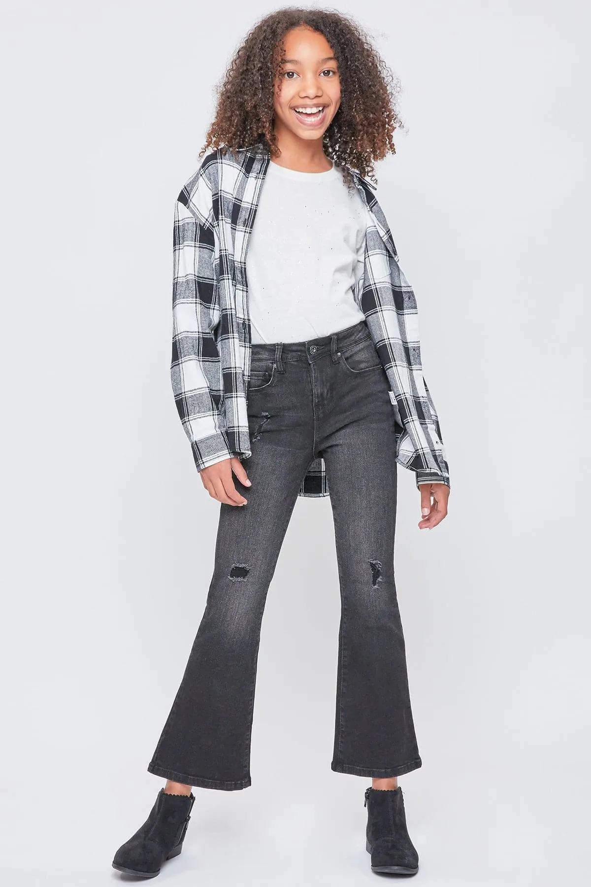 Girls Bell Bottom Essential  Clean Hem Jeans