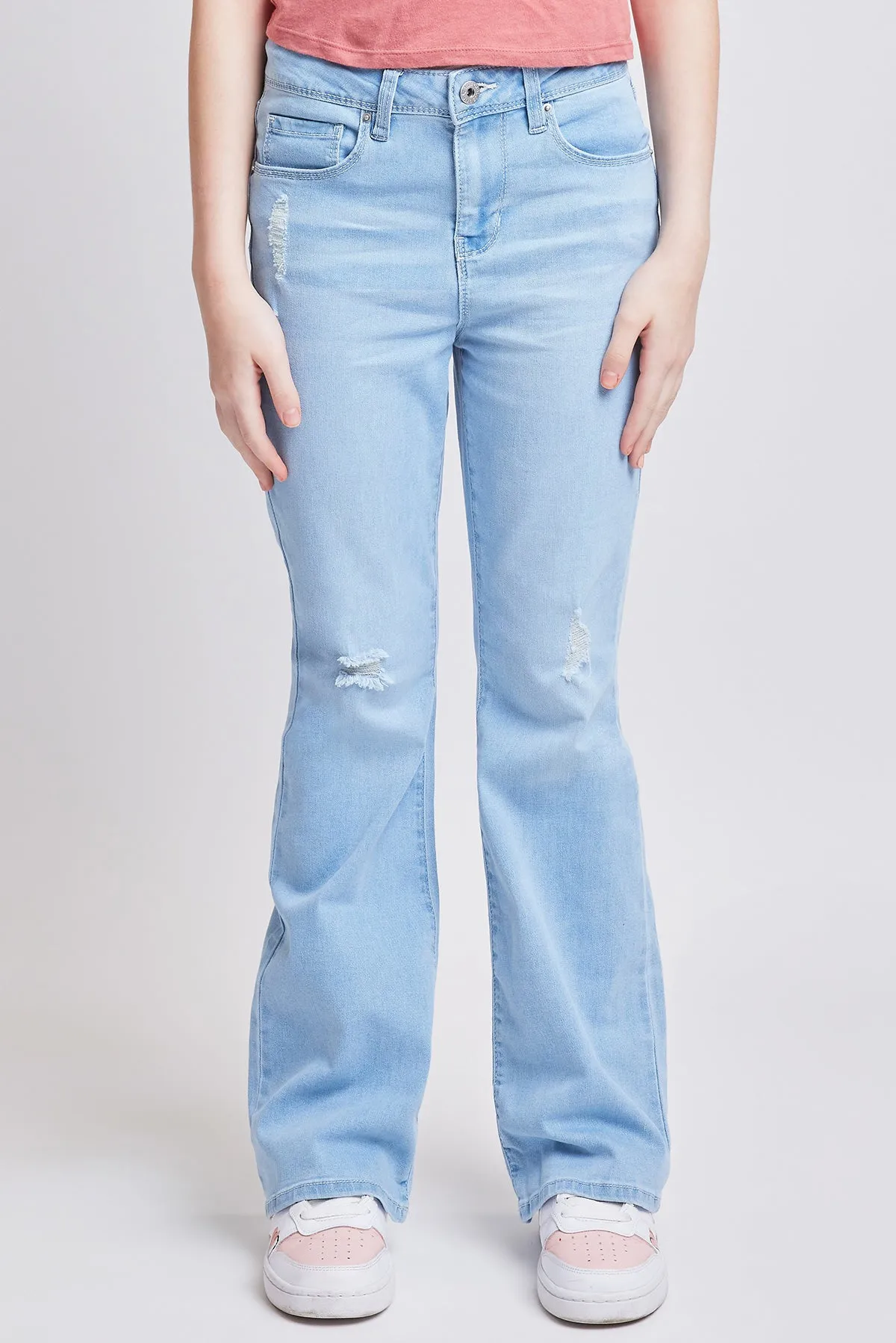 Girls Bell Bottom Essential  Clean Hem Jeans