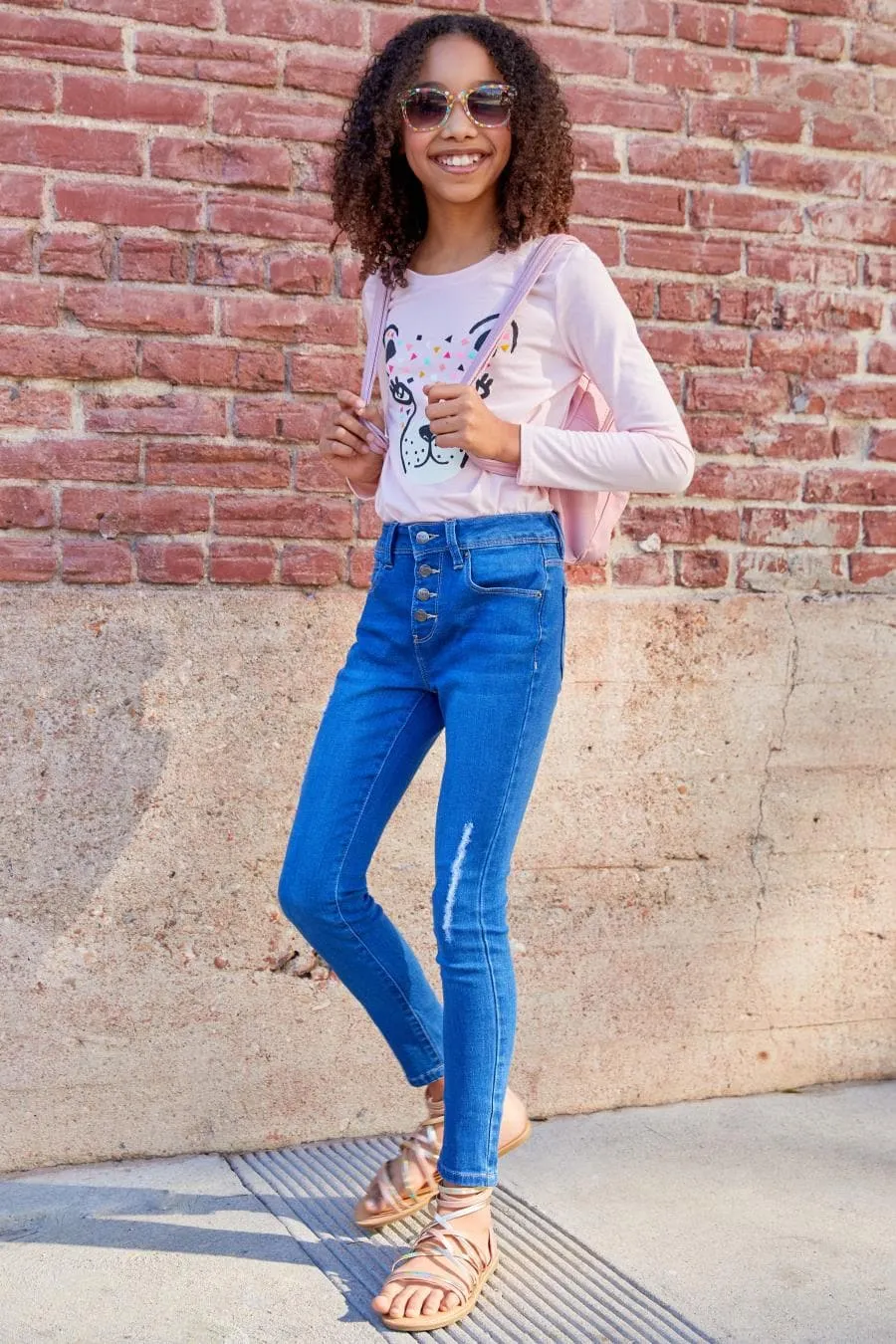 Girls Essential Button Fly  Skinny Jeans