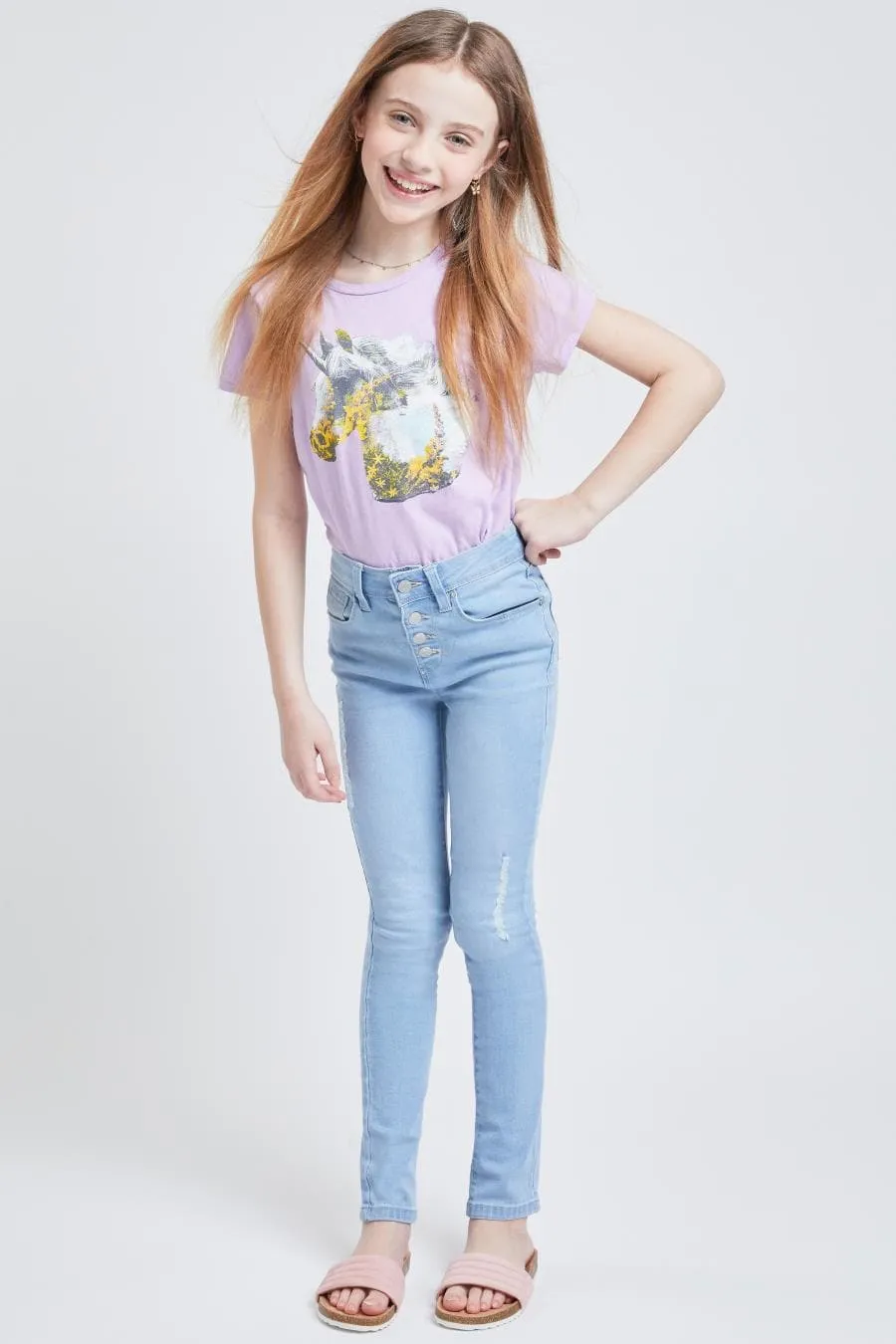 Girls Essential Button Fly  Skinny Jeans