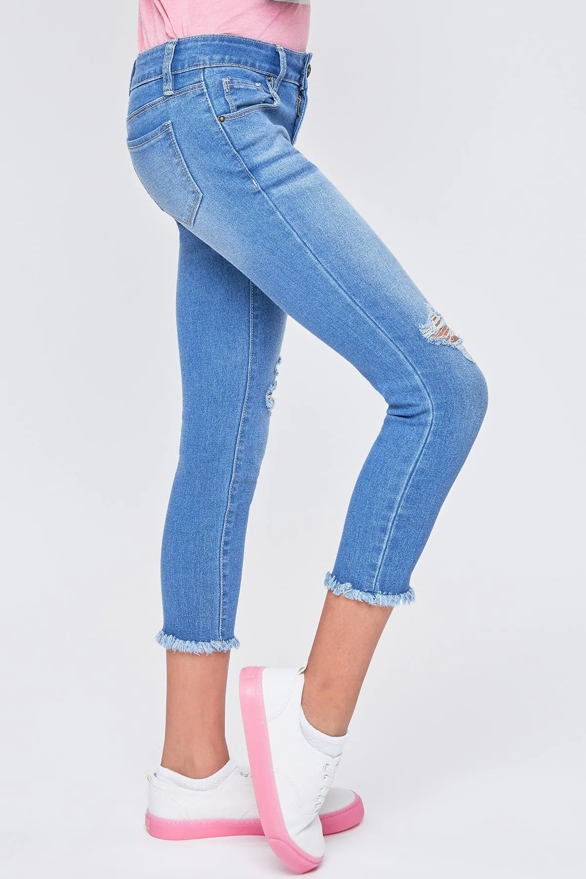 Girls Essential  Fray Hem Anklet Jeans