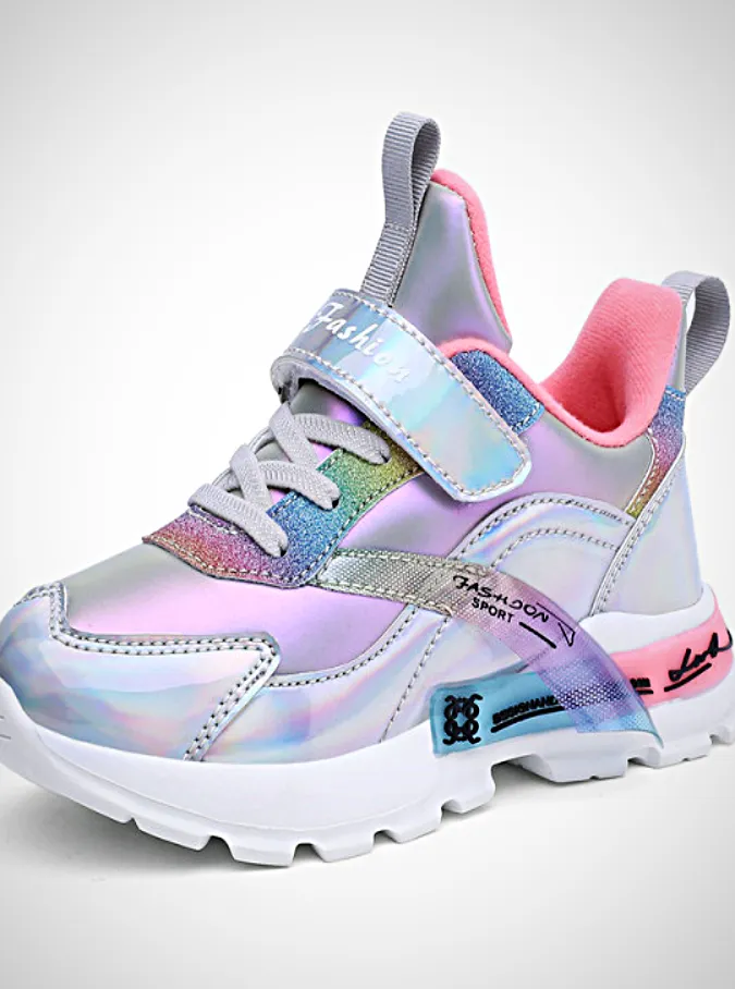 Girls Rainbow Accent Casual Sneakers By Liv and Mia