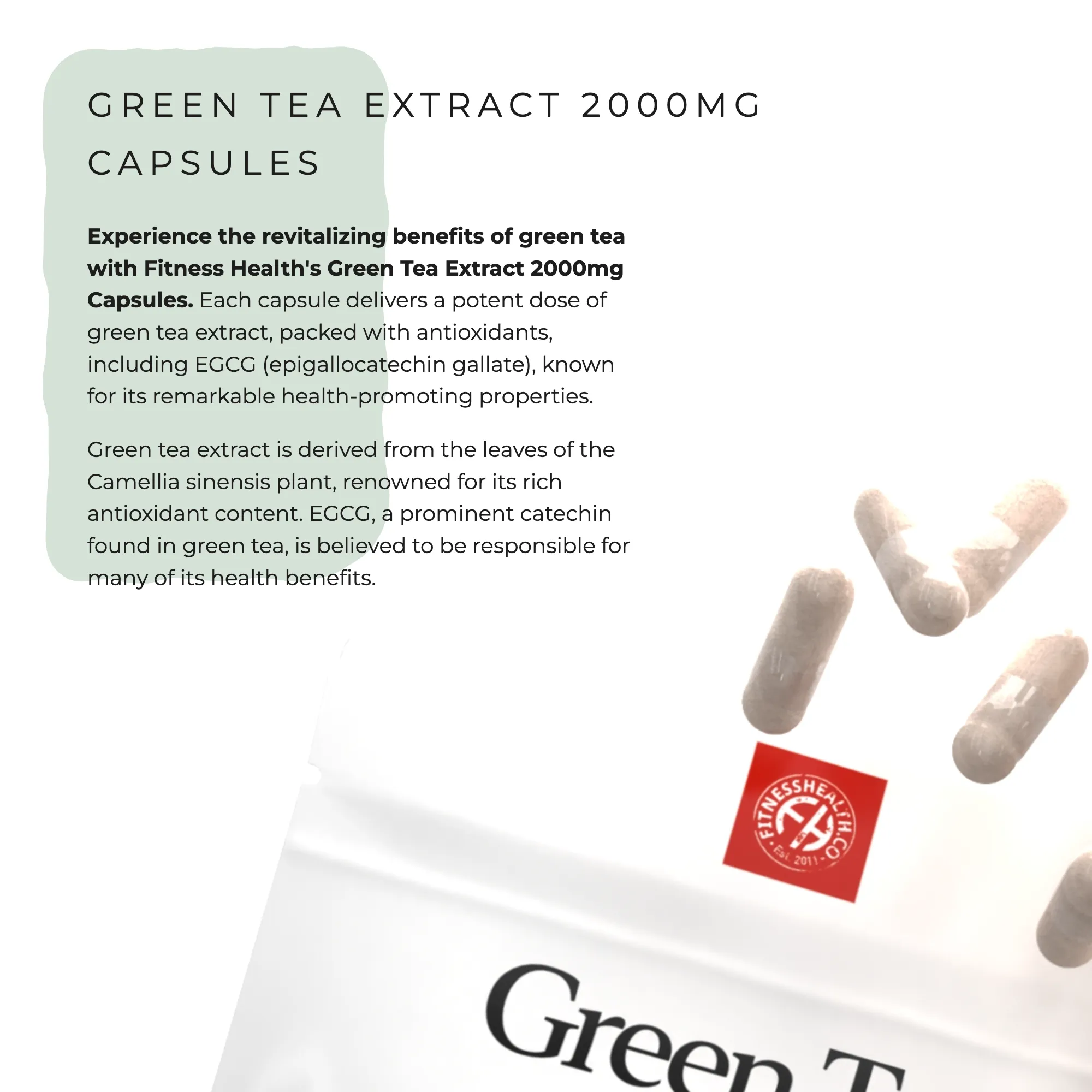 Green Tea Extract 2000mg Capsules - Natural Fat Burner