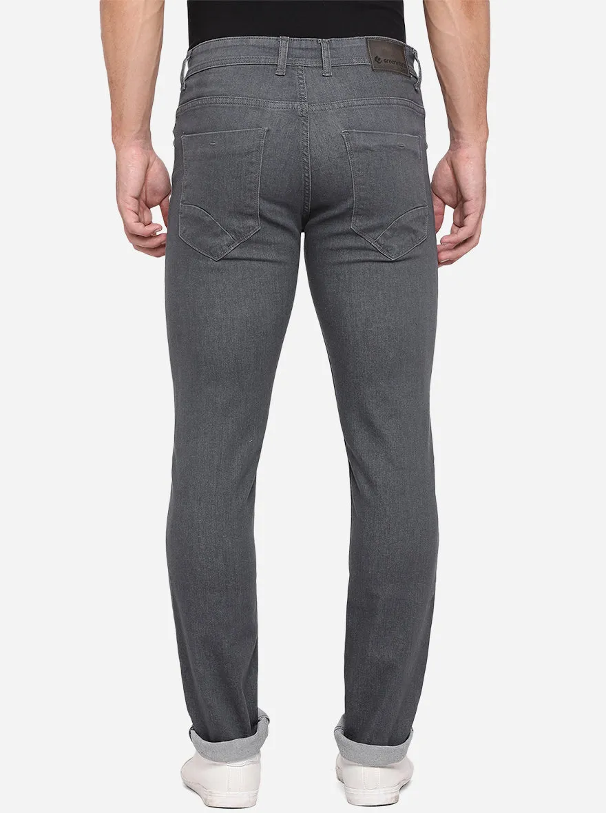 Grey Solid Narrow Fit Jeans | Greenfibre