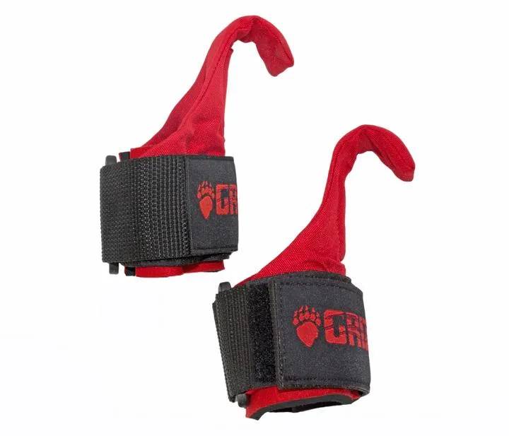 Grizzly Lifting Hooks with Neoprene Wrist Wraps