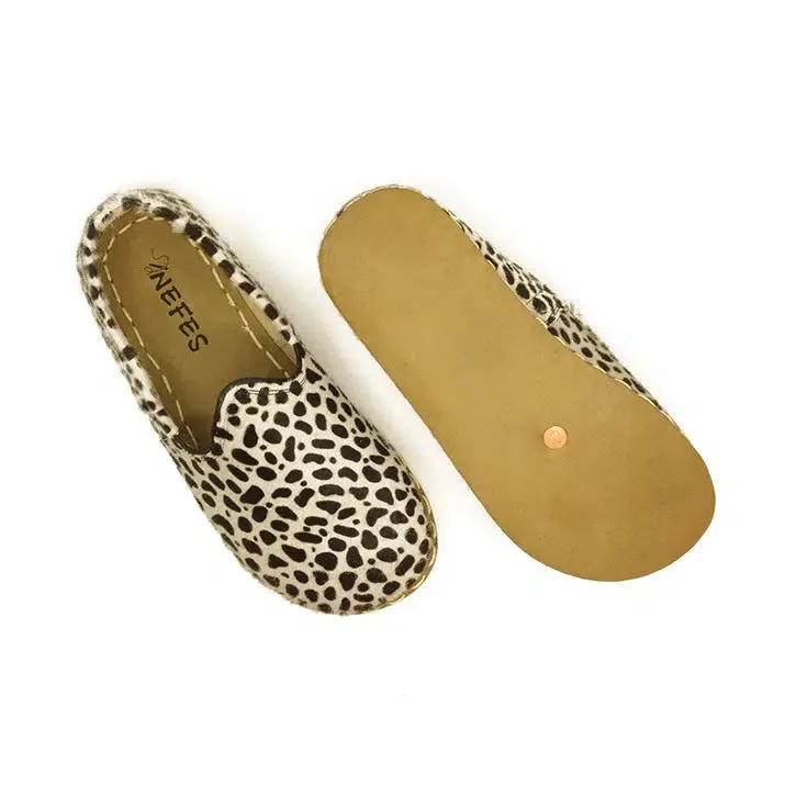 Handmade Leather Barefoot Shoes for Women - Leopard