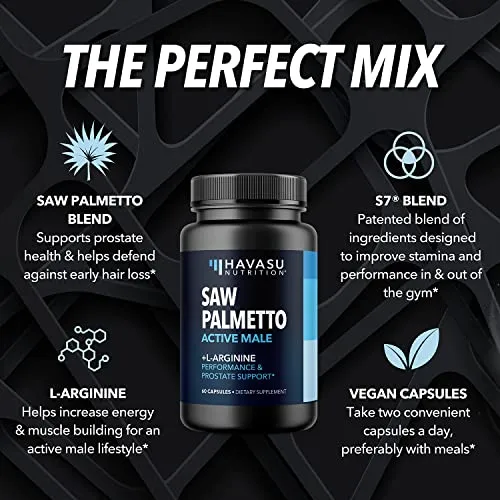 Havasu Nutrition Saw Palmetto with L Arginine for Men 60 count