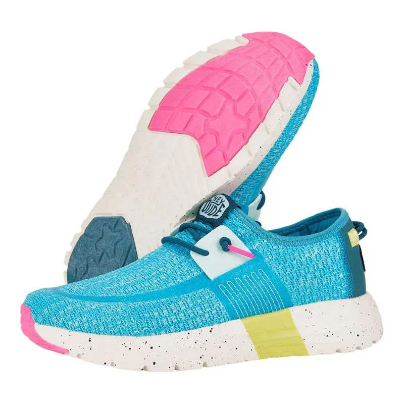 HEY DUDE Women's Sirocco Sport Stripe (Teal)