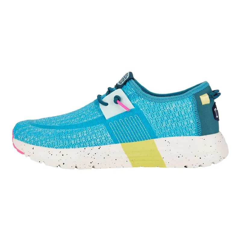 HEY DUDE Women's Sirocco Sport Stripe (Teal)