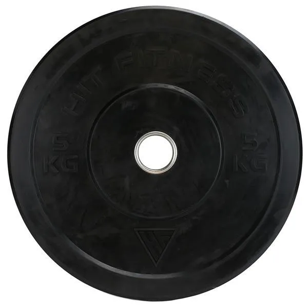 Hit Fitness 5kg Commercial Black Rubber Bumper Plate