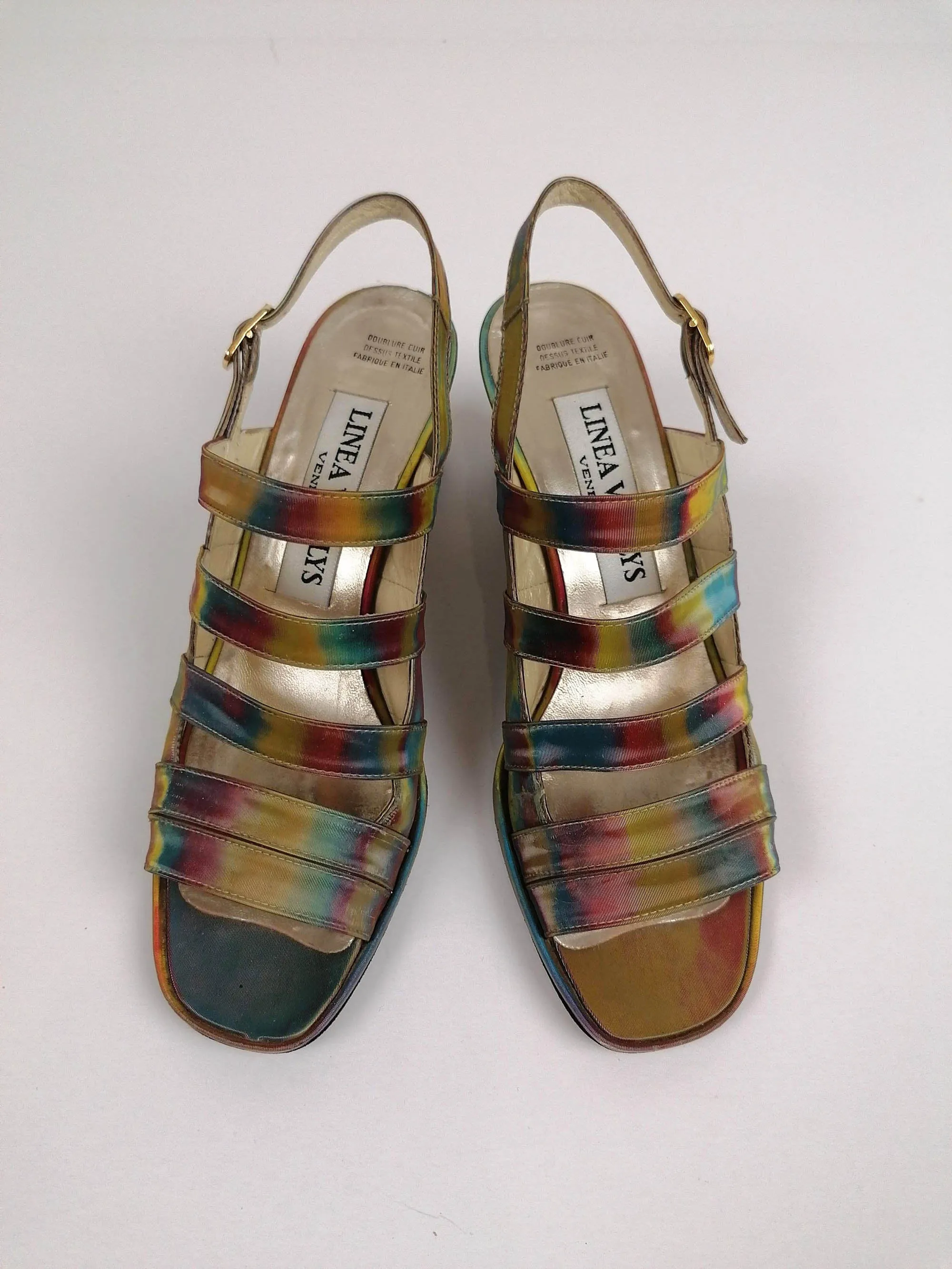 Holographic 80's 90's LINEA WALLYS Retro Sandals -  Size EU 37.5 / UK 4.5