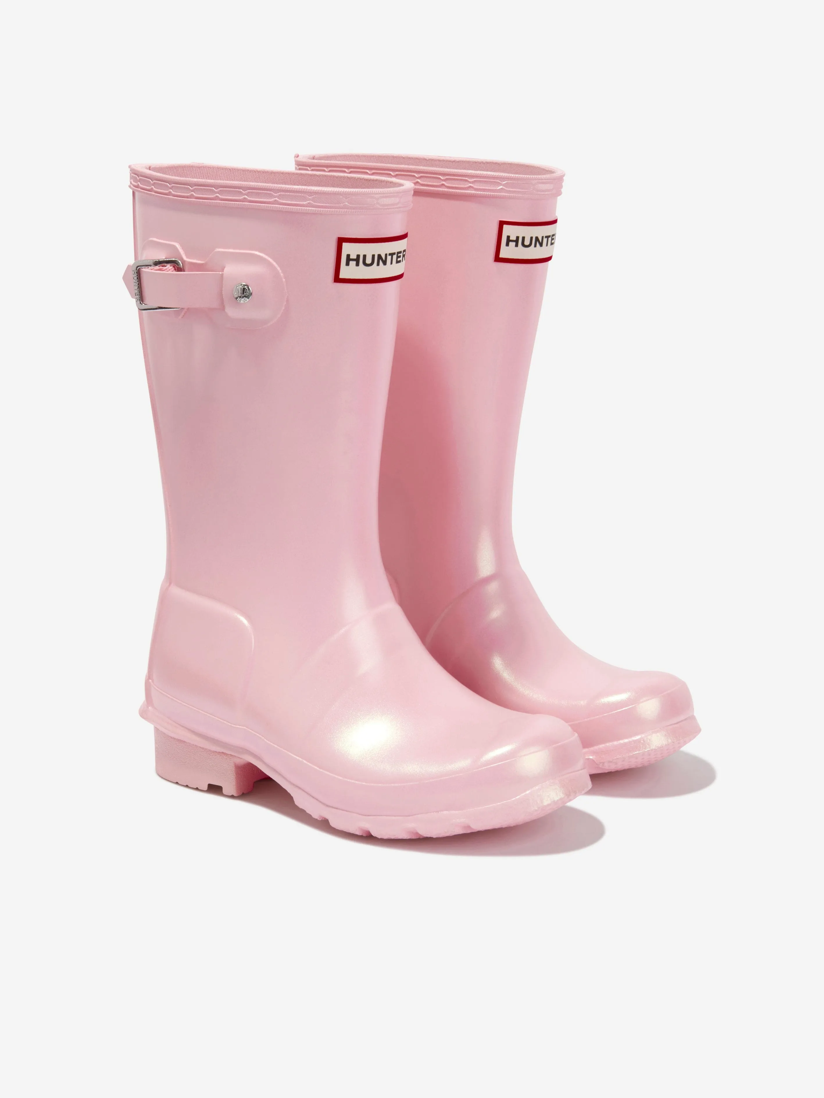 Hunter Girls Original Nebula Wellington Boots in Pink