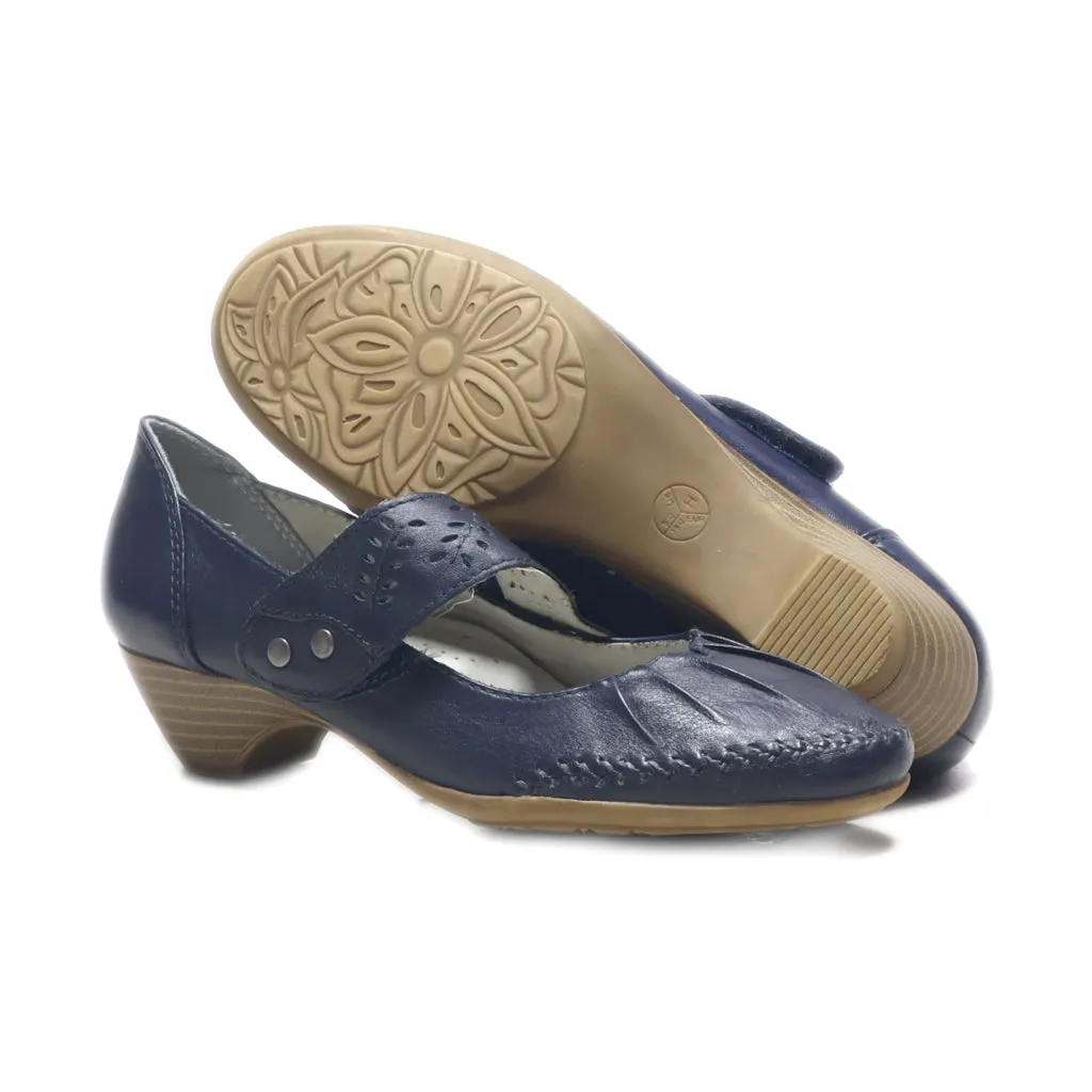 Hush Puppies Mid-Heel Shoes Leather Blue Colour For Women