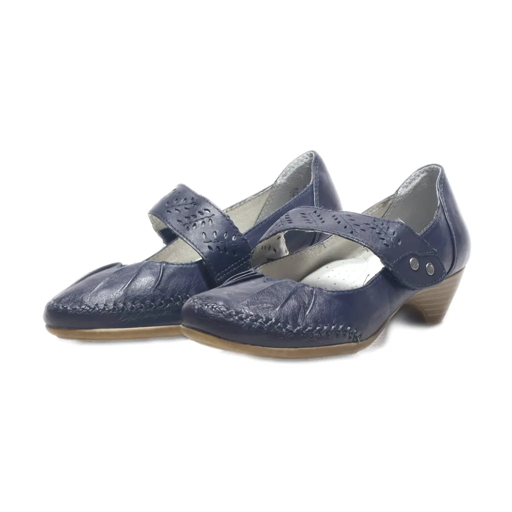 Hush Puppies Mid-Heel Shoes Leather Blue Colour For Women