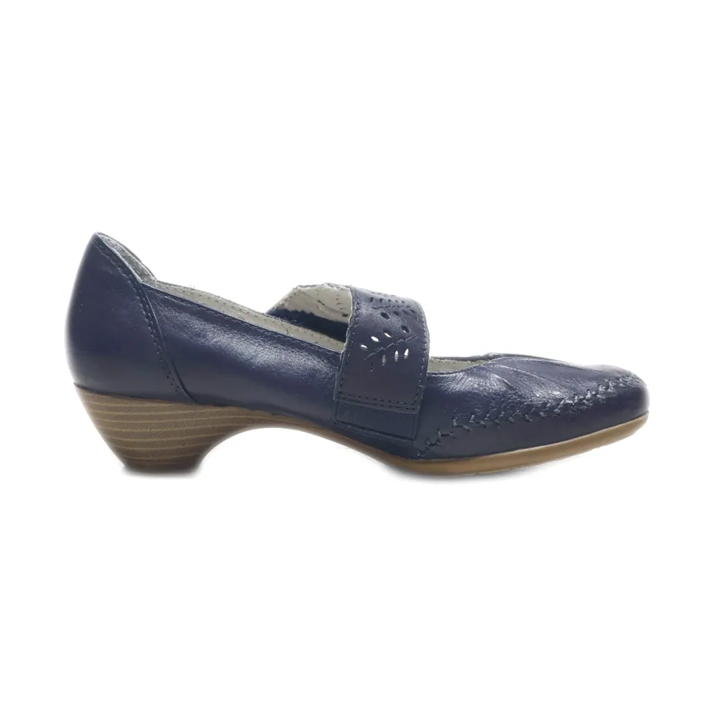 Hush Puppies Mid-Heel Shoes Leather Blue Colour For Women