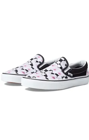 (JLXBM8) Classic Slip-On Shoes - Hibiscus Check Black