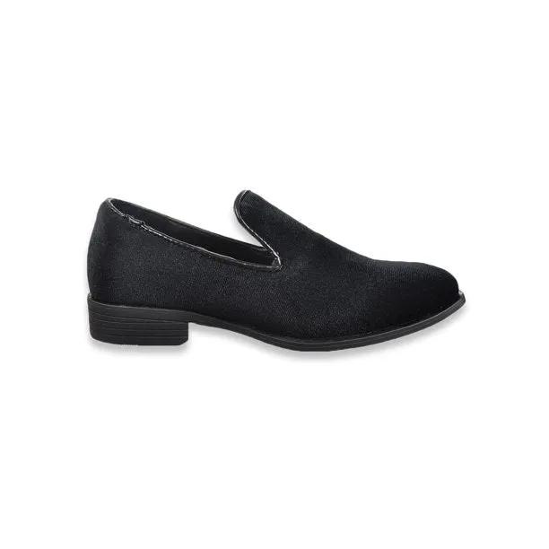 Jodano Slip On Boys Velevt Dress Shoes Black