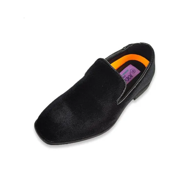 Jodano Slip On Boys Velevt Dress Shoes Black