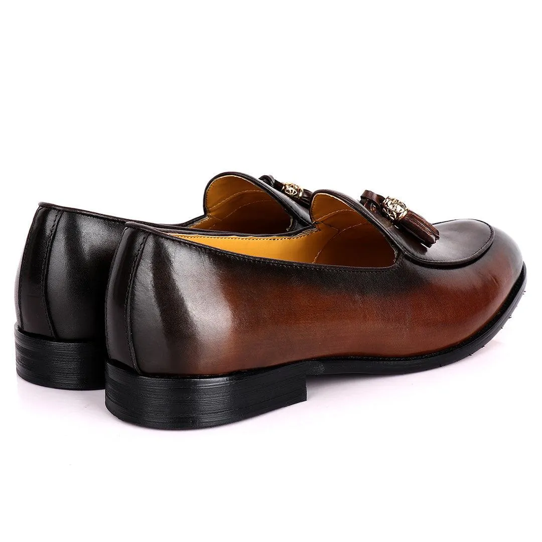 John Mendson Double Tassel Well Designed Men's Shoe- Coffee