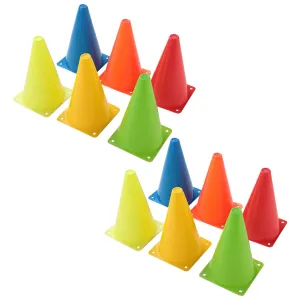 Kuber Industries Sports Agility Training Ground Marker Cone Pack of 12 (Multicolor)