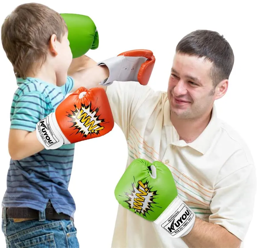 KUYOU Kids Cartoon Sparring Boxing Gloves for Age 5-12 Years