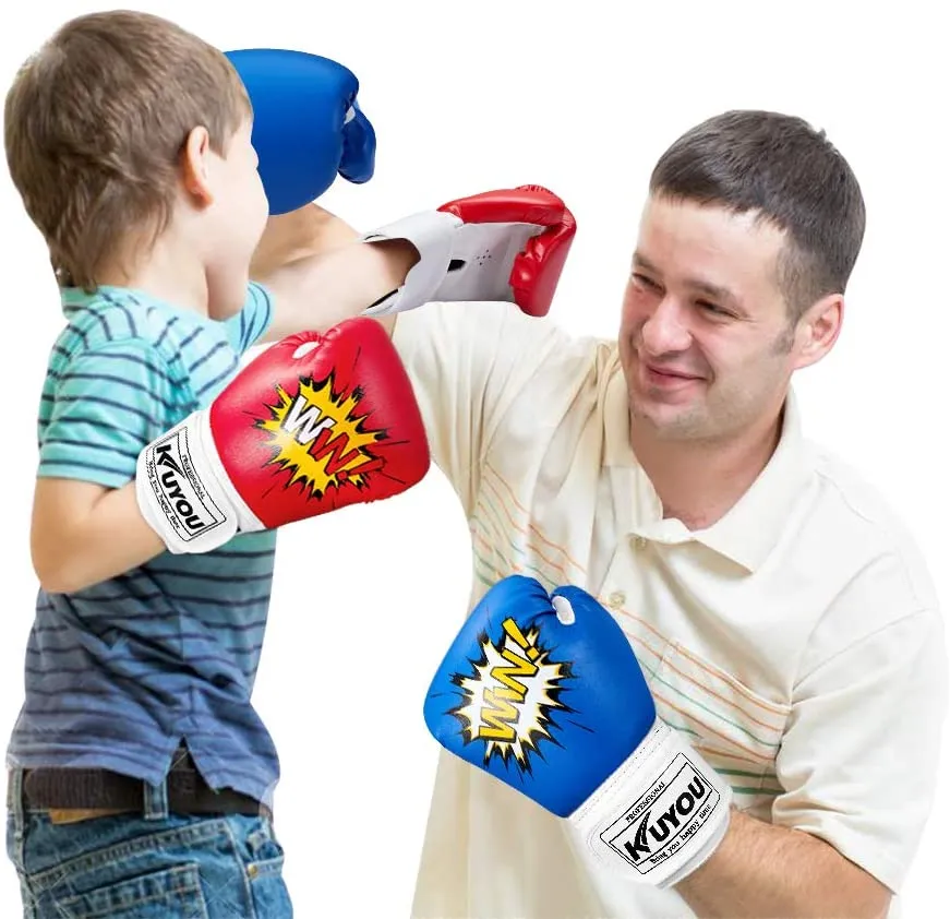 KUYOU Kids Cartoon Sparring Boxing Gloves for Age 5-12 Years