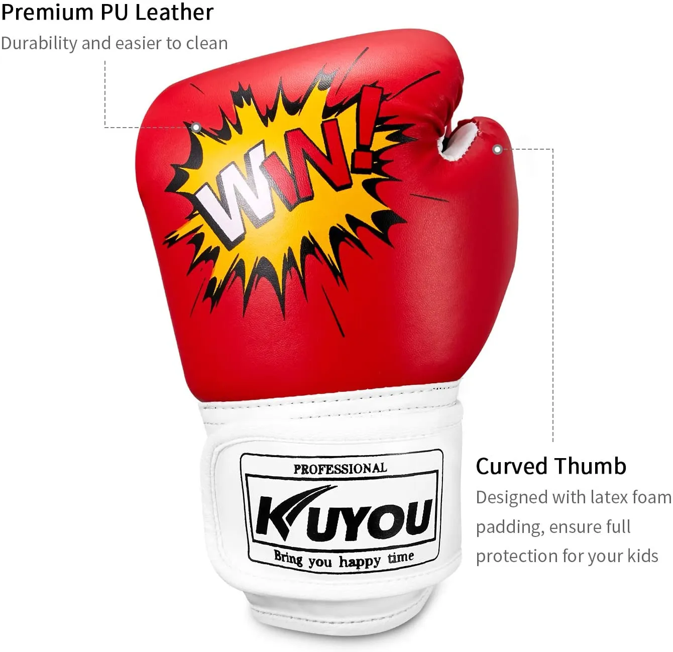 KUYOU Kids Cartoon Sparring Boxing Gloves for Age 5-12 Years