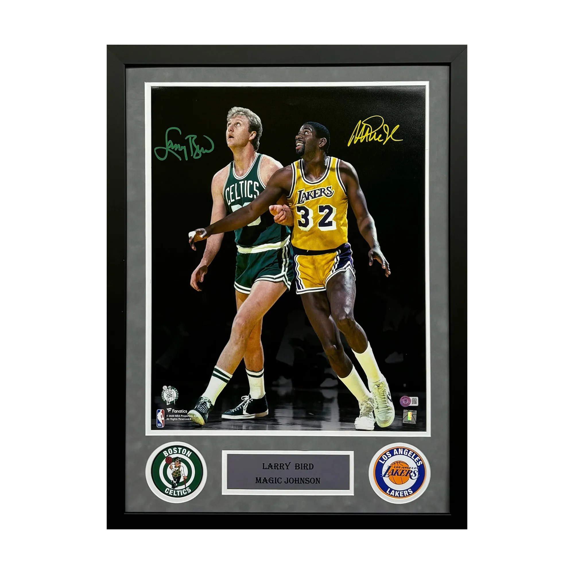 Larry Bird and Magic Johnson Dual Signed Hand Signed & Framed 16x20 Basketball Photo