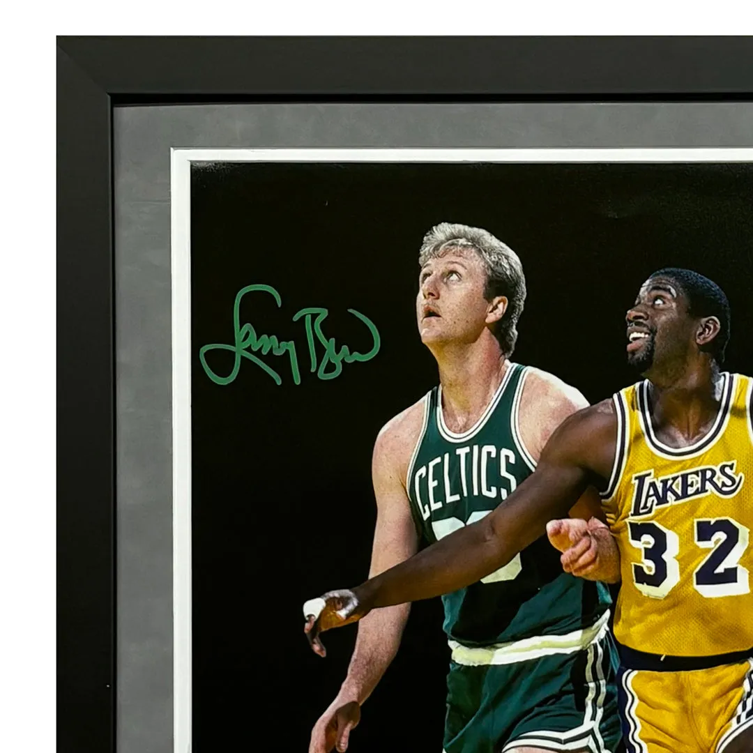 Larry Bird and Magic Johnson Dual Signed Hand Signed & Framed 16x20 Basketball Photo