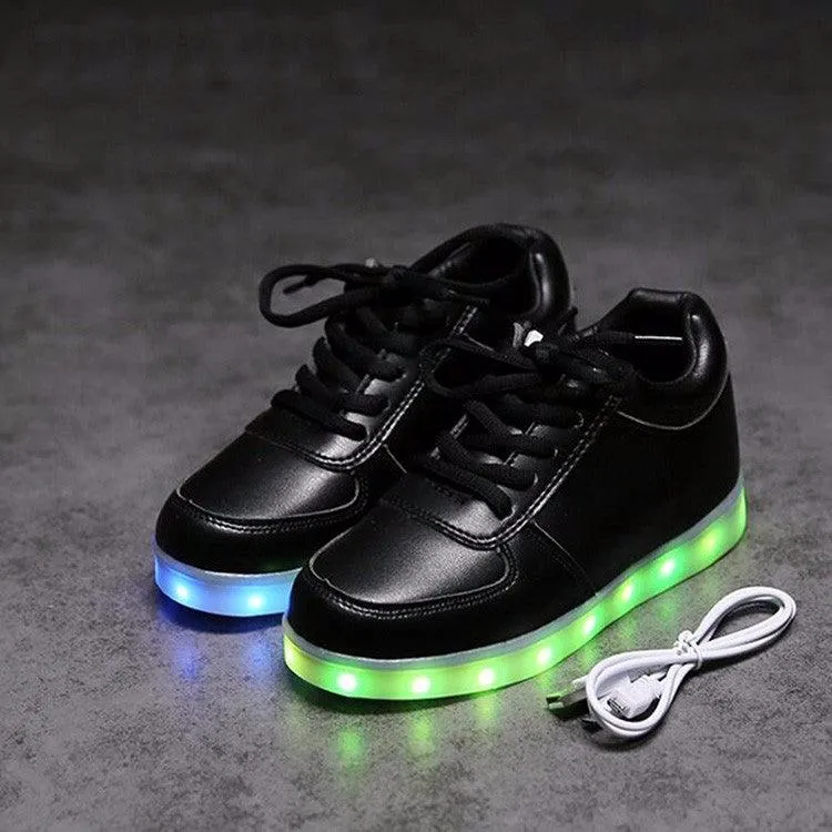 Led Shoes Pure Black  |  Kids Dancing Led Light Shoes  | Led Shoes For Men & Women