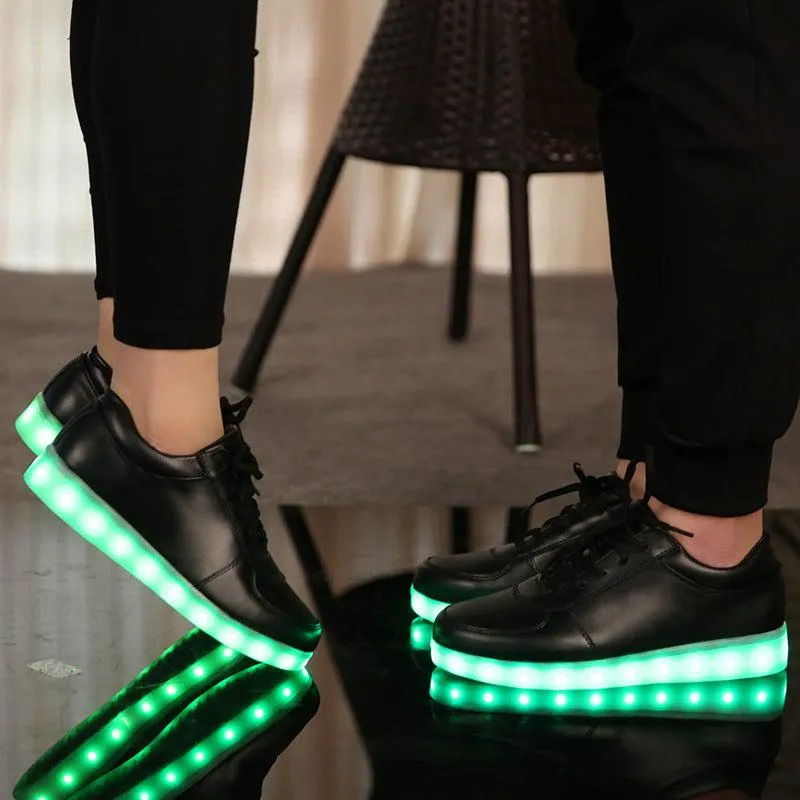 Led Shoes Pure Black  |  Kids Dancing Led Light Shoes  | Led Shoes For Men & Women