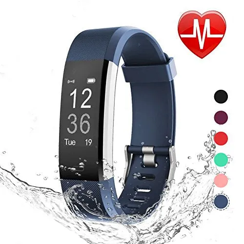 LETSCOM Fitness Tracker HR, Activity Tracker Watch with Heart Rate Monitor, Waterproof Smart Fitness Band with Step Counter, Calorie Counter, Pedometer Watch